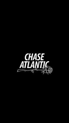 the chase atlantic logo is shown on a black background with white lettering and a rose