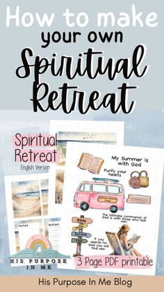 how to make your own spiritful retreat with this free printable from the bible's purpose in me blog