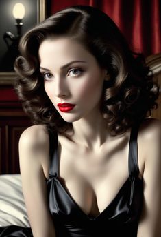 Noir Movie, Pinot Noir, Vintage Wallpaper, Vintage Beauty, Face Drawing, Wedding Makeup, Hair Makeup, Makeup, Hair