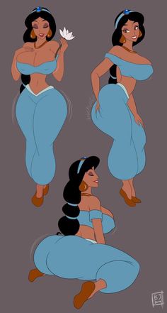 disney princess pocahon from the animated movie, pocahon is shown in three different poses