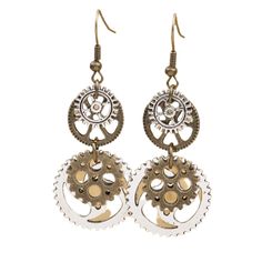 Introducing our exquisite Antique Bronze Gear Steampunk Earrings - the ultimate gift for your special someone These stylish and fashionable earrings are not only a perfect statement piece, but also offer a unique blend of Industrial, Vintage, and Victorian inspiration. Whether it's a birthday, self-gift, or couples gift, these earrings are sure to make a lasting impression. Perfect for Cosplay or Gothic costumes, these earrings effortlessly complete your outfit, showcasing your love for steampun Gear Earrings, Gothic Costume, Fashionable Earrings, Steampunk Earrings, Style Steampunk, Steampunk Sunglasses, Steampunk Gears, Metal Spring, Couples Gift