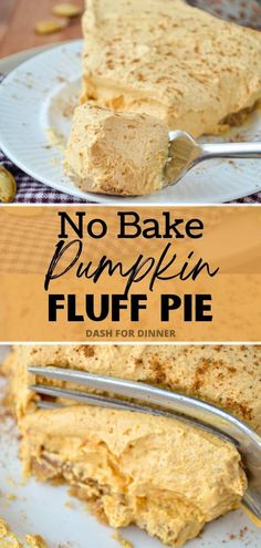 no bake pumpkin fluff pie on a plate