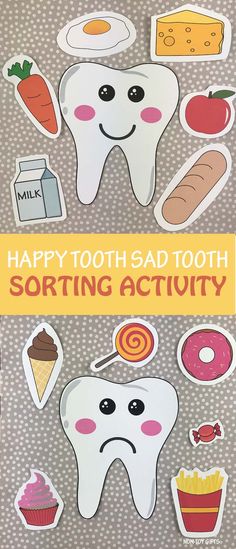 Good Teeth Bad Teeth Activity, Tooth Projects For Preschool, Teeth Ideas For Preschool, Preschool Dental Hygiene Activities, Teeth Activity For Preschoolers, Healthy Teeth Activities For Preschool, Teeth Lesson Plans Preschool, At The Dentist Preschool, Nutrition Games For Preschoolers