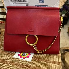 Preloved Authentic Chloe Red Clutch Crossbody. Good Condition Red Clutch, Chloe Bag, Chloe, Bag Lady, Conditioner, Red, Women Shopping, Color