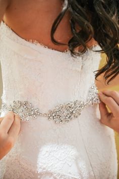 A crystal belt added understated sparkle to this @Mandy Dewey Seasons Resort Maui bride's waistline. Ideas For Beach Weddings, Wedding Gown Accessories, Gown Accessories, Wedding Venues Unique, Wedding Dressses, Stunning Wedding Venues, Wedding Belt