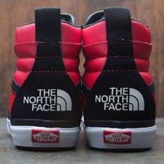 Vans x The North Face Men SK8-Hi 46 MTE DX - MTE black red Black Sneakers For Winter Sports, Sporty Sneakers For Winter Sports, Sporty Red Winter Sneakers, Vans Shoes Fashion, Urban Street Fashion, Red Vans, Cool Kicks, Style Outfits Men, Vans Red