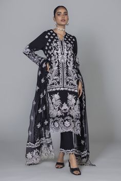 Khaadi EST24217 Black Eid Prets 2024 Black Summer Formal Set, Black Spring Wedding Suit, Black Wedding Suit For Spring, Elegant Fitted Suits With Digital Print, Elegant Fitted Printed Suits, Black Unstitched Long Sleeve Sets, Unstitched Black Set With Long Sleeves, Elegant Digital Print Suits For Formal Occasions, Elegant Suits With Digital Print For Formal Occasions