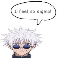 an anime character with glasses and a speech bubble saying i feel so sighn '