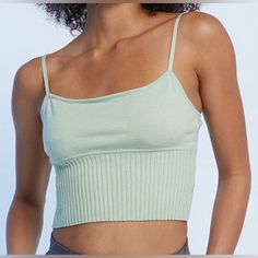 Brand New With Tags, No Flaws. Experienced Shipper Ships Within 1-2 Days Safely Packed Tank Crop Top, Heart Top, Bustiers, Cropped Tank Top, Sage Green, Crop Top, Womens Tops, Ships, Crop Tops