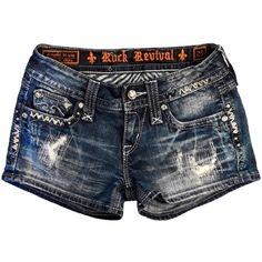 Rock Revival Denim Shorts. Style: Erin. Womens Size: Waist 25x03 Inseam. Rise: 7in. Details: Rhinestones. Lightly Distressed. Material: 98% Cotton; 2% Elastane - Stretch Material. Single Button/Zip Front. Front & Back Pockets. Color: Erin H12 - (Blue Wash). Excellent Condition/Shape! No Flaws. No Trades. Please Ask For Additional Information. Rock Revival Shorts, Denim Shorts Style, 2000s Clothes, Shorts Style, Shorts Womens, Rock Revival, Blue And Silver, Dream Closet, Denim Shorts