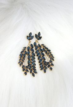 Blue Navy Earrings, Bridal Blue Navy Earrings, Dark Blue Statement Earrings, Navy Blue Swarovski Dangle Earrings, Crystal Blue Chandeliers Formal Blue Teardrop Chandelier Earrings, Blue Teardrop Chandelier Earrings For Formal Occasions, Elegant Blue Drop Chandelier Earrings, Blue Teardrop Earrings For Evening, Blue Dangle Crystal Earrings For Evening, Formal Blue Chandelier Earrings, Elegant Blue Chandelier Earrings For Evening, Blue Teardrop Crystal Earrings For Evening, Elegant Blue Dangle Earrings