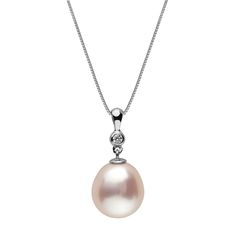 From our Vault Collection, this necklace was designed in-house using one-of-a-kind pearls. A limited quantity is available, once they're gone, they're gone! Product Details:- 11.0-12.0 mm AAA White Freshwater Drop Pearl- VS1-G, 0.04 cttw- 14K solid gold setting and chain, your choice of White or Yellow Gold- 16-18 inch adjustable box chain included No two pearls are exactly alike, so the pearls you receive may look slightly different in color from the pearls photographed here. Luxury White Pearl Necklace With Teardrop Pendant, Luxury Pearl Drop Round Pendant Necklace, Fresh Water Pearl Necklace, Water Pearl Necklace, Vs1 Diamond, Pearl Types, Freshwater Pearl Necklaces, Pearl Color, Pearl Size