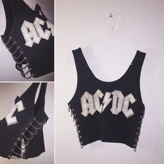 Cropped Band Tee Outfit, Band Tee Outfits, Wear To A Concert, Diy Cut Shirts, Ac Dc Band, Ropa Upcycling, Cut Clothes, Diy Vetement, Mötley Crüe