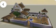 Mexico Hacienda, Minecraft Building Designs, Spanish Village, Minecraft Decoration