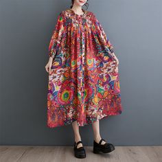 Bohemian Multicolor Floral Chiffon Dress, Multicolor Chiffon Midi Dress, Casual Multicolor Chiffon Maxi Dress, Casual Multicolor Maxi Chiffon Dress, Casual Multicolor Chiffon Beach Dress, Multicolor Long Sleeve Chiffon Beach Dress, Bohemian Multicolor Chiffon Dress For Spring, Flowy Multicolor Chiffon Midi Dress, Red Free Size Dress For Spring