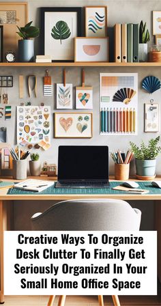 Clutter SOLUTIONS For Your Small Home Office Desk Cute Office Organization, Office Table Organization, Work At Home Desk Ideas, Creative Space Ideas, Decorate Office At Work, Small Home Office Desk, Small Office Organization, Formal Living Room Designs, Office Organisation