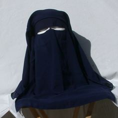 3 Layer Niqab And Nose String One Sizes Fits Most This Is The Same Niqab Taken Outside In Different Months. It Is Darker In Color But This Day It Was Super Bright Outside And That Is How The Camera Captured It As A Lighter Shade Of Blue. This Niqab Is Breathable For The Hot Days In Egypt And Saudi Arabia Perfect All Year All Weather Korean Chiffon Polyester Fabric Is Very Smooth On The Skin Has Tie Back Closure As Indicated In Photo This Photo Is Taken In Studio Lighting The Exact Color May Be S Traditional Blue Hijab For Eid, Modest Blue Niqab For Eid, Hijab Colors, Blue Veil, Chiffon Hijab, Pet Holiday, Niqab, Studio Lighting, Hot Days