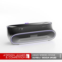 an electronic device is shown on a white background with the words design award and competition