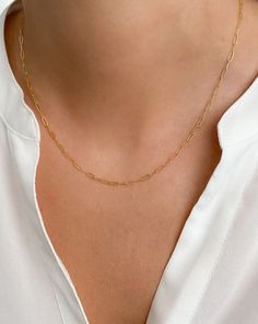 Dainty paperclip chain necklace, Necklaces for women, chain link necklace, Gold filled necklace, choker, chain necklace, layering necklaces Dainty link Chain necklace - The perfect everyday layering necklace. layer it or wear it solo. MADE TO LAST: * 14k gold filled dainty elongated rectangle paperclip Chain with gold filled spring ring closure. Link size approx 5mm x 2mm *Select your perfect length at checkout *Make it a choker! Measure around your neck and select your desired length. SHIPPING: Simple Everyday Chain Necklace, Dainty Paperclip Chain Link Charm Necklaces, Simple Paperclip Chain Necklace As Gift, Dainty Charm Necklaces With Paperclip Chain, Dainty Paperclip Chain Link Charm Necklace, Simple Paperclip Chain Necklace Gift, Minimalist Paperclip Chain Necklace, Dainty Jewelry Choker With Paperclip Chain, Trendy Paperclip Jewelry With Delicate Chain