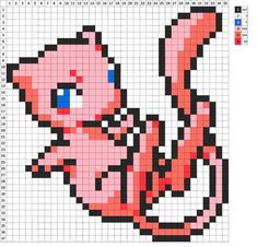 a cross stitch pattern that looks like pinkie from the powerpuff cartoon network