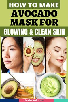 DIY Avocado Face Mask Black Patches On Face, Avacado Mask, Face Masks For Clear Skin, Masks For Clear Skin, Face Mask For Clear Skin, Homemade Avocado Face Mask, Avocado For Skin