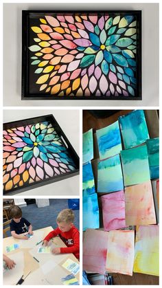 art projects for kids to do with watercolor paper and glue on the canvass