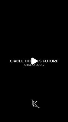 the logo for circle de less future, which is black with white lettering on it