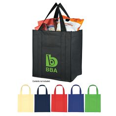 Matte Laminated Non-Woven Shopper Tote...Matte 80gram laminated non-woven, coated water resistant polypropylene shopper tote bag with 20" carrying handles, front pocket and 10" gusset with matching covered bottom insert. Reusable and hand washable, recyclable. Great for grocery stores, markets, book stores, ect. Spot clean/air dry. Shopper Tote, Garden Tote, Clean Air, Front Pocket