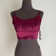 City Studio Sz L Y2k Spaghetti Strap Wine Crop Top Nwt Brand New With Tags Weight: 6 Oz #W029 Y2k Party Crop Top With Spaghetti Straps, Red Crop Top With Spaghetti Straps For Party, Y2k Style Spaghetti Strap Camisole For Night Out, Y2k Camisole With Spaghetti Straps For Night Out, Y2k Spaghetti Strap Crop Top For Night Out, Glitter Blouse, Black Stretch Lace, Cold Shoulder Crop Top, Party Crop Tops