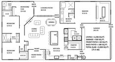 the floor plan for an apartment with three bedroom and two bathroom areas, including one living room