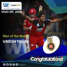 the man of the match umesh yaddav is celebrating his win in ipl