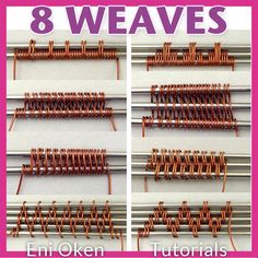 four different types of coils with the words 8 weaves on them