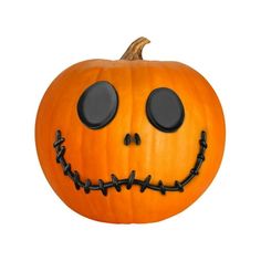 a jack - o'- lantern pumpkin with black eyes