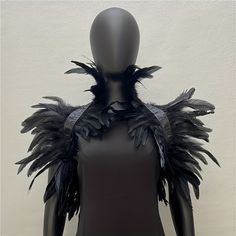 Faster shipping. Better service Witches Costumes For Women, Feather Shawl, Feather Crop Top, Pharaoh Costume, Crow Costume, Cosplay Costumes For Men, Shawl Outfit, Feather Scarf, Feather Cape