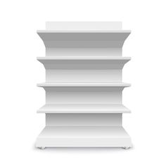 a white shelf with four shelves on it