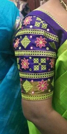 Kutch Work Designs Blouses, Embroidery Designs For Sarees, Maggam Work Designs, Kids Blouse Designs, Cutwork Blouse Designs, Sari Blouse Designs