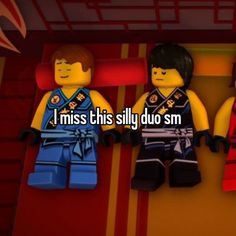 three legos with the words i miss this silly duo's meme on them