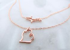 If you are looking for a little self-care or a #Mothersday gift, the #Michigan Layered Necklace is available in 14K rose and yellow gold. Made in Michigan by natives of the Mitt. Rose Gold Layered Necklace, Gold Layered Necklace, Mothersday Gift, The Mitten, Rose Gold Chain, Gold Necklace Layered, Michigan State