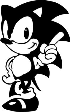 sonic the hedge cartoon character holding a baseball bat and pointing to it's right side