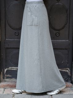 Full length Elasticized waist 2 patch pockets Model is 168cm (5 feet 6 inches) and wearing size M. Item Code: wT1551 Insulated Skirt, Winter Skirts, Cotton Pants Women, Modest Wardrobe, Long Skirt Fashion, Light Exercise, Forest Night, Skirts Women, Womens Maxi Skirts