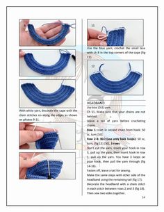 instructions to crochet a necklace with two rows of beads and thread in the middle