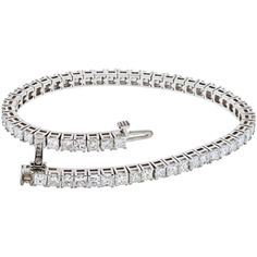 Indulge in the timeless elegance of our 14K White Gold 7 Carat Princess Cut One Line Tennis Bracelet. This exquisite piece is meticulously crafted in 14K white gold and adorned with a dazzling array of 7.70 carats of princess cut diamonds. Every diamond is carefully selected for its exceptional brilliance and fire, creating a captivating sparkle that will mesmerize onlookers.Designed to be worn effortlessly from day to night, this tennis bracelet is 7 inches long, draping gracefully around your Luxury Platinum Diamond Bracelet With Diamond Accents, Luxury Platinum Diamond Bracelet With Accents, White Platinum Diamond Bracelet With Accents, Exquisite Platinum Diamond Bracelet With Brilliant Cut, Exquisite Platinum Tennis Bracelet With Diamond Accents, Luxury Platinum Diamond Bracelet With Brilliant Cut, White Platinum Diamond Jubilee Bracelet, White Platinum Jubilee Diamond Bracelet, Luxury Platinum Tennis Bracelet With Single Cut Diamonds