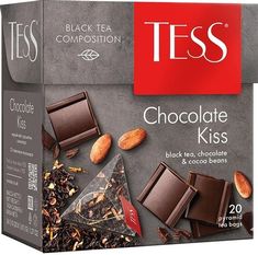 tes chocolate kiss with almonds and black tea