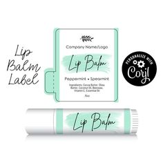 the lip bale label is shown next to it's packaging and sticker