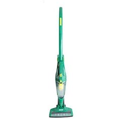 a green and yellow vacuum cleaner on a white background