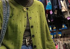 Twee Aesthetic Crochet, Alt Sweater Outfits, Alt Date Outfit Ideas, Green Cardigan Outfit Aesthetic, Super Cropped Sweater Outfit, Halloween Sweater Outfit, Vintage Sweater Outfit, Artsy Sweaters