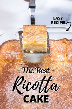 the best ricotta cake recipe is so yummy it's easy to make