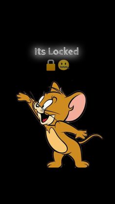 a cartoon mouse with the words it's locked