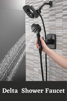 Delta Shower Faucet Review Black Shower Fixtures, Delta Faucets Bathroom, Black Shower Faucet, Bathroom Shower Faucets, Shower Head With Hose, Shower Fixtures, Shower Faucet Sets, Delta Faucets, Black Shower