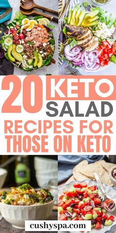 Try these keto salad recipes and have them as ketogenic sides. Great for a lovely low carb lunch or dinner. #lowcarb #ketosides #keto Cena Keto, Keto Salads, Breakfast Low Carb, Keto Lunch Ideas, Diet Breakfast Recipes, Low Carb Diets